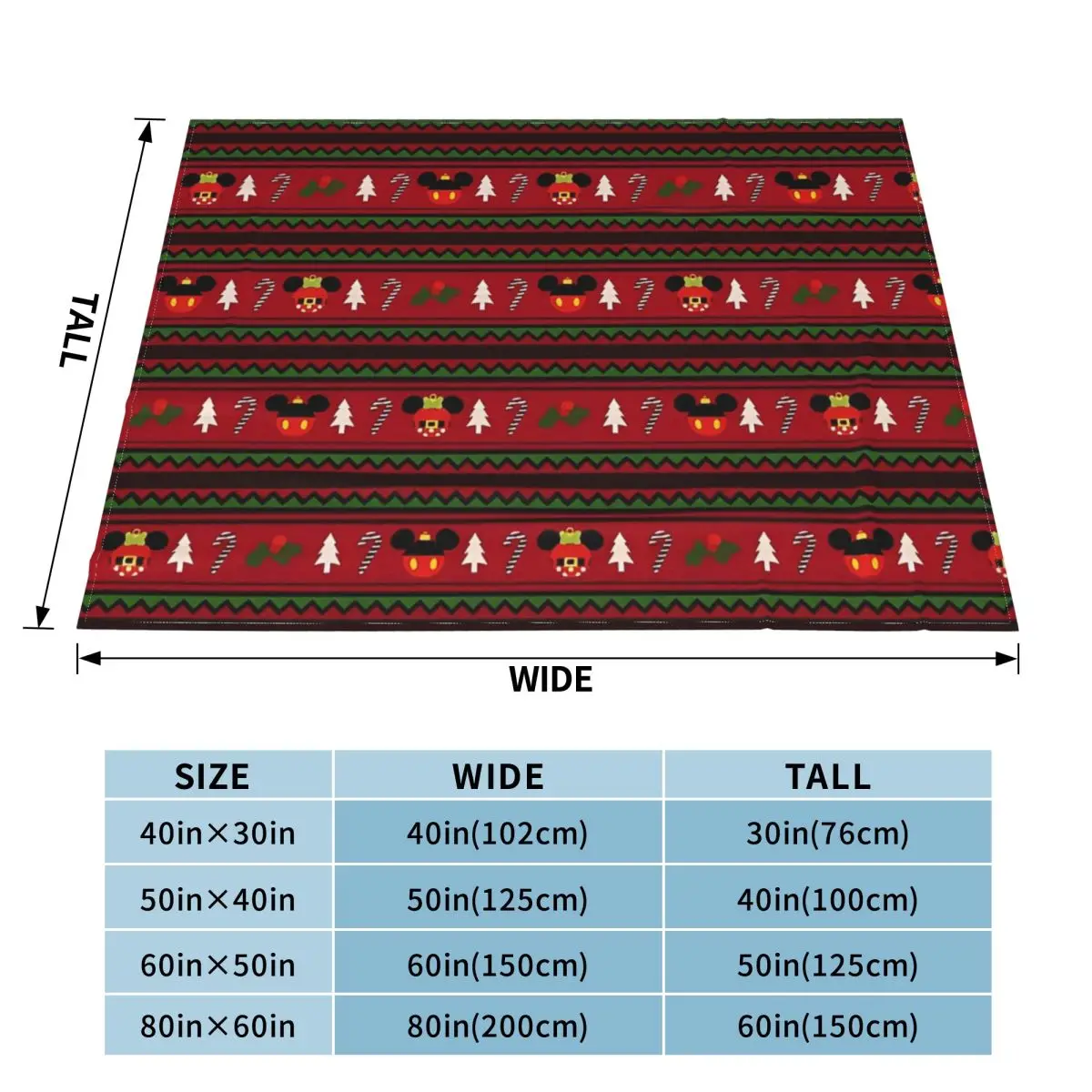 Kawaii Mickey Mouse Christmas Blanket Flannel Winter Breathable Ultra-Soft Throw Blankets for Bedding Bedroom Bedspreads