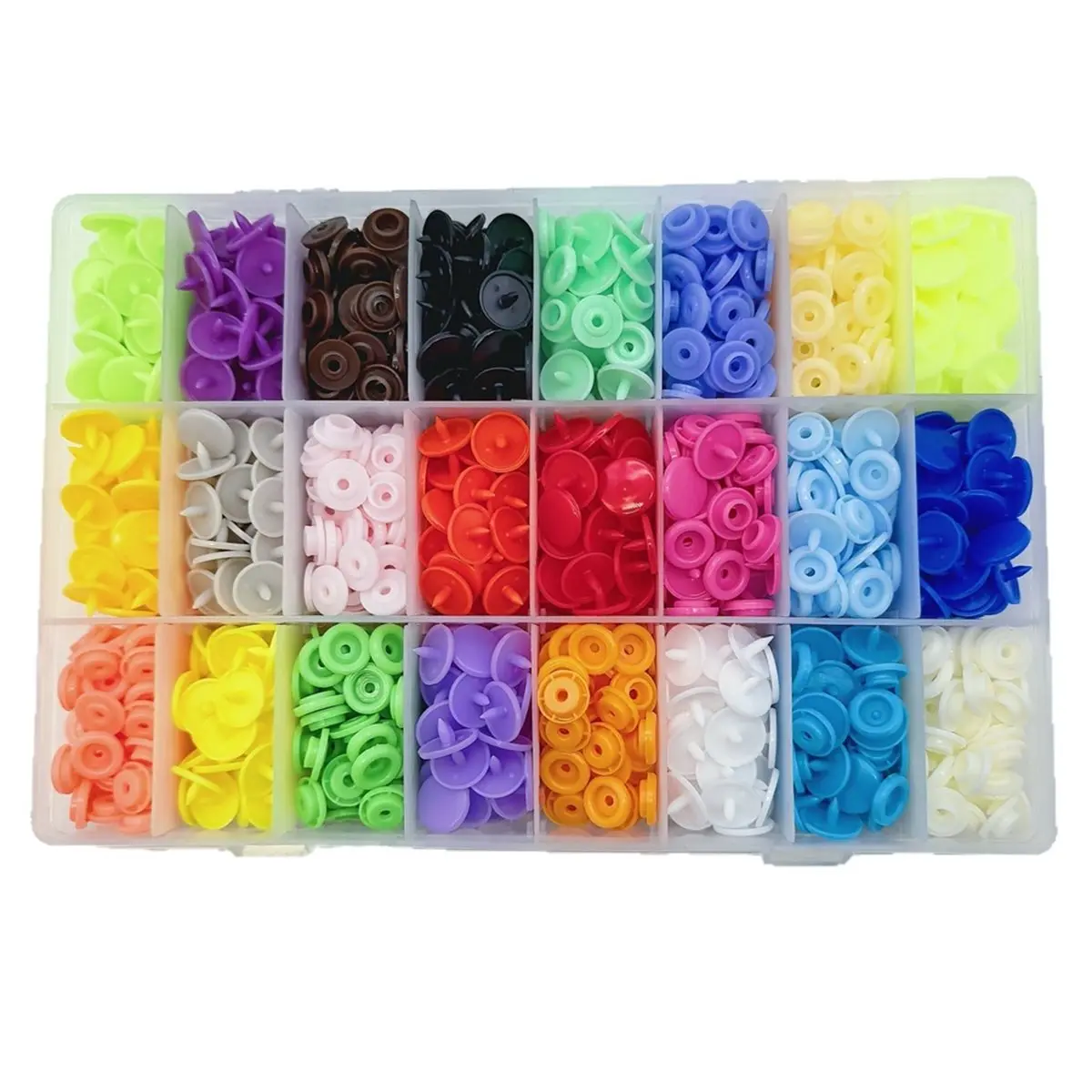 Time Saving T5 Resin Poppers Set 384 with Storage Box, Plastic Clothing Button Fastener Kit for DIY Sewing, Clothes, Craft Clips