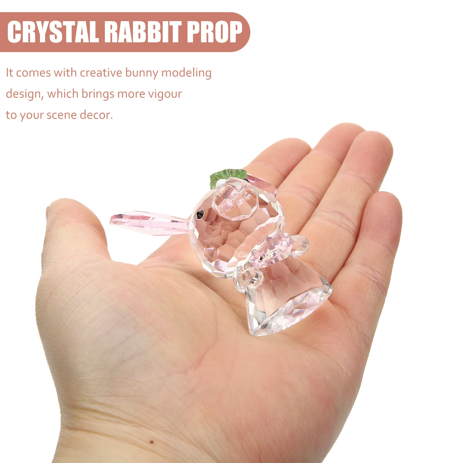 

Decoration Small Adorable Crystal Bunny Ornament for Home Office Table Garden Balcony Scene Room Decor