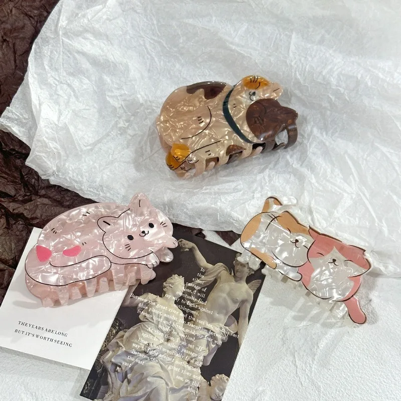 

Creative Cartoon Cat Design Hair Claws Animal Hair Clips Daily Half Ponytail & Updo Styling Clips Hair Accessories for Ladies