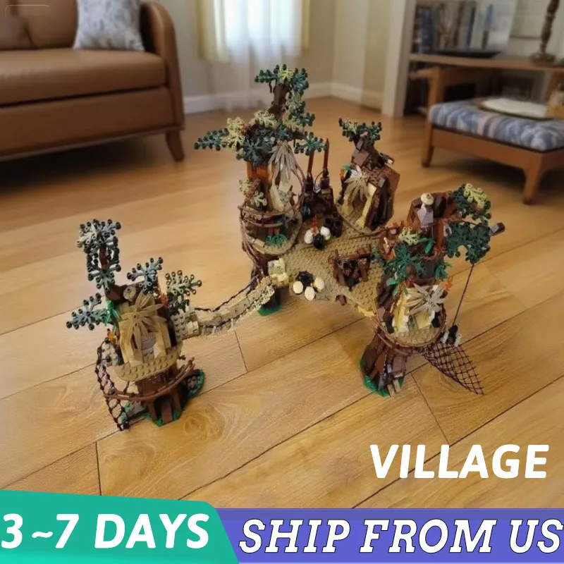 

1990шт. ﻿ Строительные блоки MOC, совместимые деревенские игрушки-головоломки, набор кирпичей, рождественские подарки для плана, Audlt ﻿ 05047