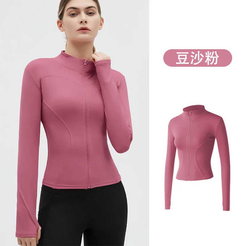 THRUM 2026 Summer Women Naked Feel Yoga Jacket Slim Fit Breathable Running Fitness Jacket Tight Fitted Athletic Top