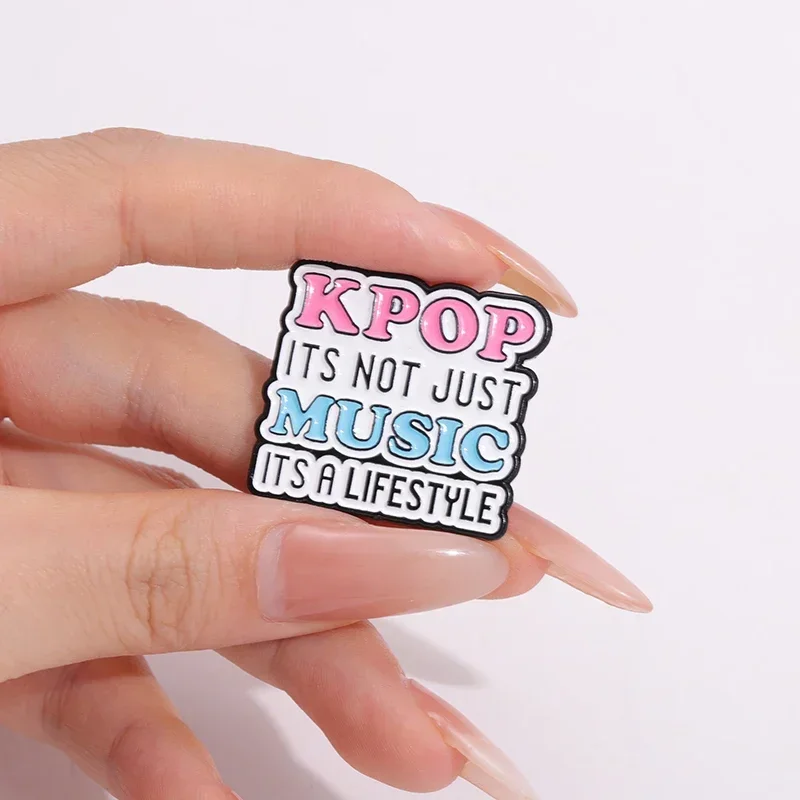 Eu amo K pop música esmalte pin, broches de metal criativo, roupas mochila crachá, jóias para presente, lapela pin, atacado