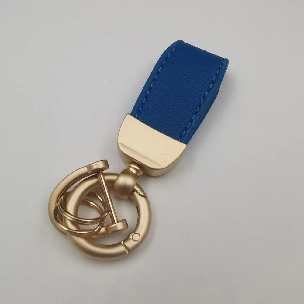 Chaveiro de carro de couro de microfibra para homens e mulheres, chaveiro resistente, liga de zinco, universal