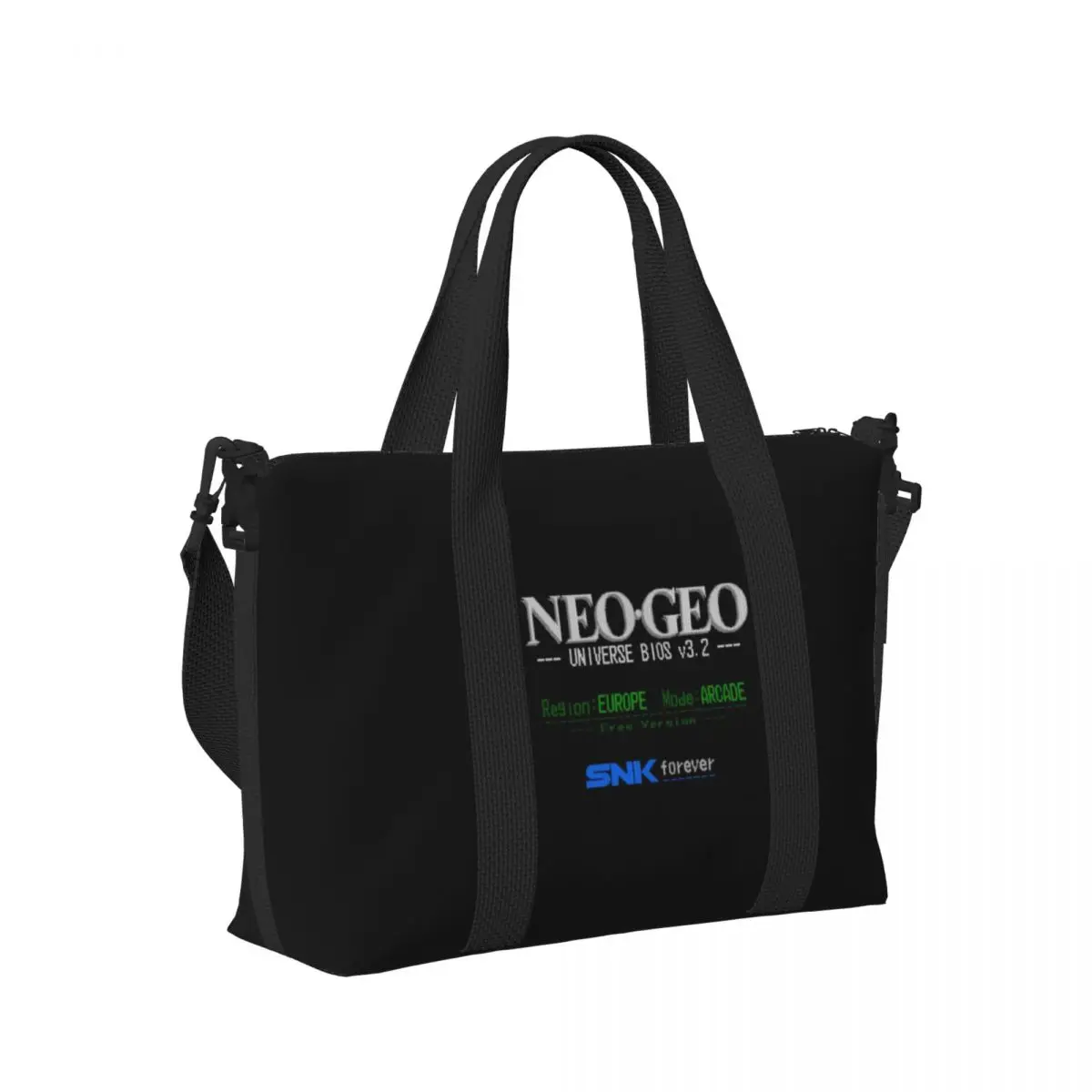 

Пляжная дорожная сумка с логотипом аркадной игры Neo Geo, большая вместительная сумка-тоут для тренажерного зала, йоги, женская дорожная сумка для покупок