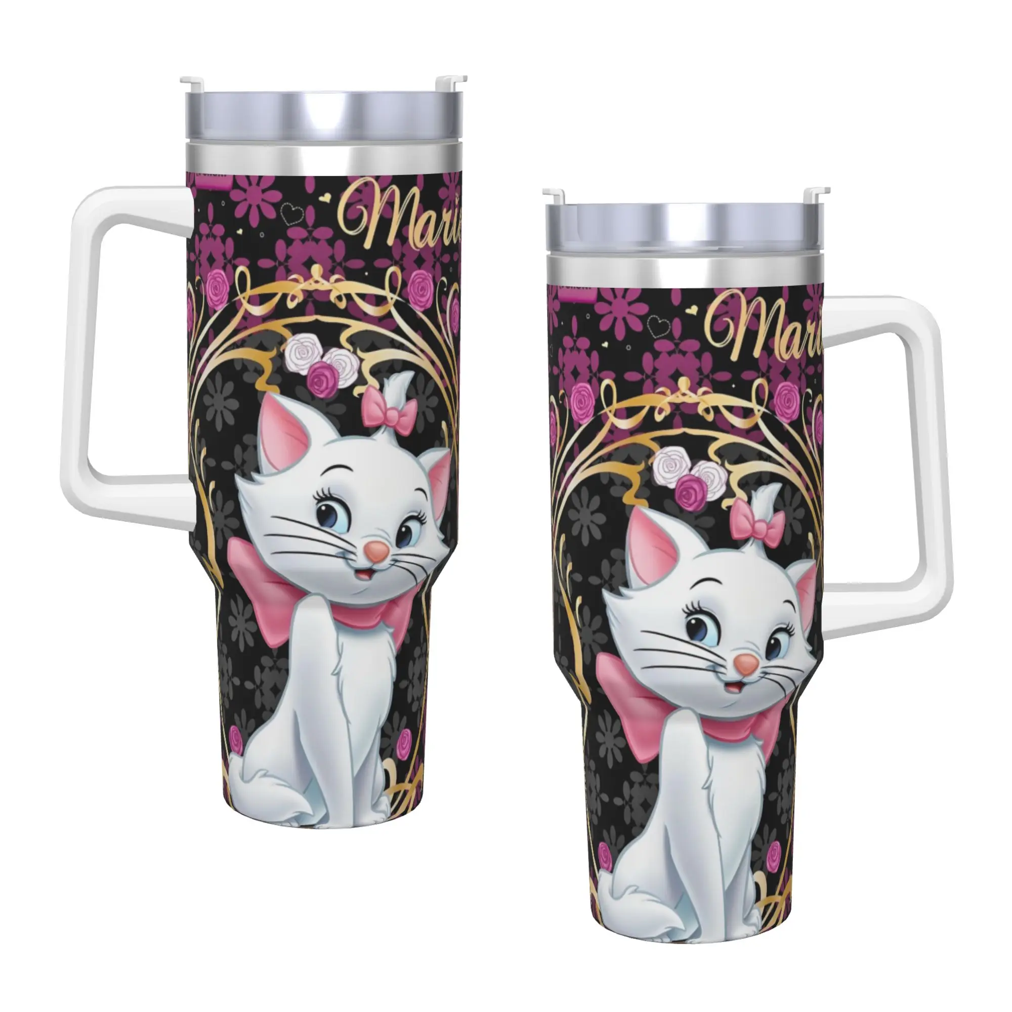 

Термокружка из нержавеющей стали «Кошка Мари из «Аристокоттеров»», герметичная, для горячих напитков, автомобильная, для кемпинга, с графическим дизайном, бутылка для воды