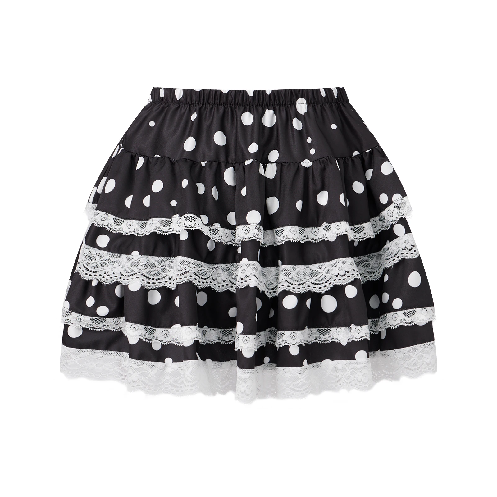 Frauen Minirock Sommer Spitzenbesatz geschichteter Rüschenrock japanische Lolita Gothic Y2K ästhetische Kleidung – Detail 7