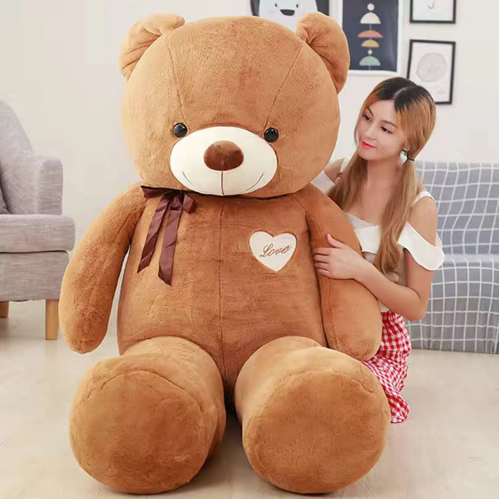 

Large Plush Bear Soft Toys Super Soft Vivid Colors Huggable Companion Toy Gift for Children's Day Thanksgiving