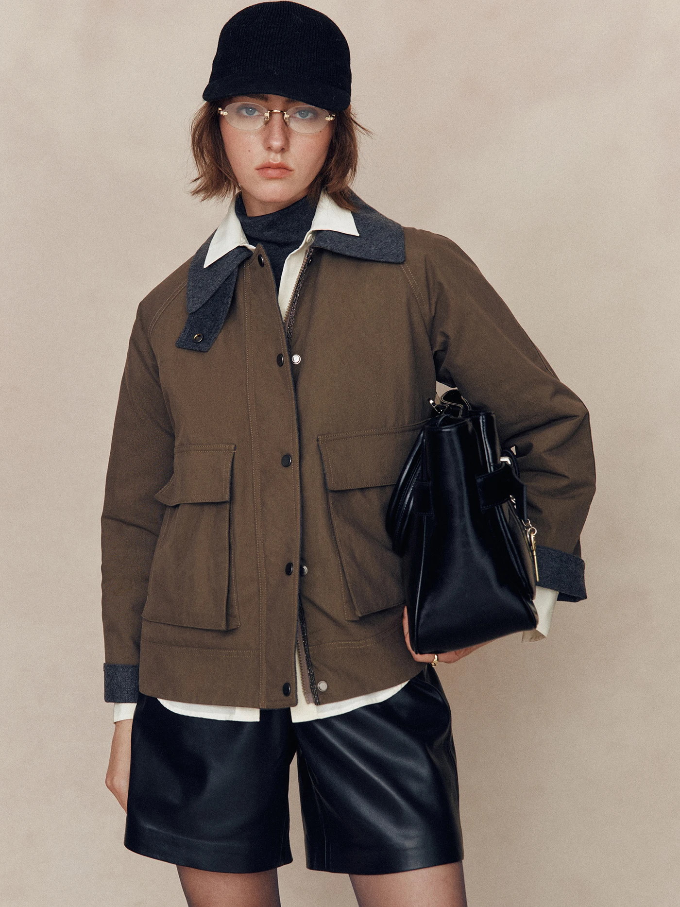 

Barn Sle контрастного цвета с воротником в стиле пэчворк, хлопковая парусиновая рабочая куртка, женское хлопковое пальто, верхняя одежда, прямая трубка, винтажное