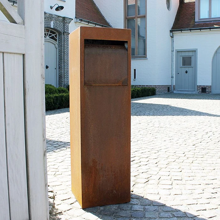 Customized Design Metal Mailbox Outdoor Garden Letter Box Corten Steel Parcel Letterbox