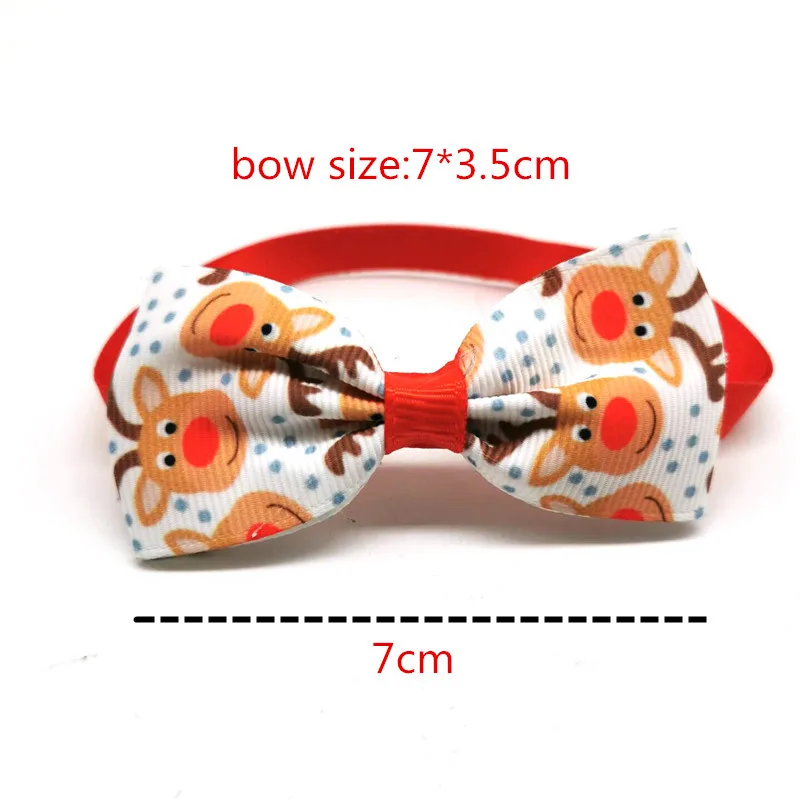 50 Pcs  Pet Dog Christmas Bow Ties Elk Santa Claus Style  Bow Tie for Small Dog Pet Grooming Supplies