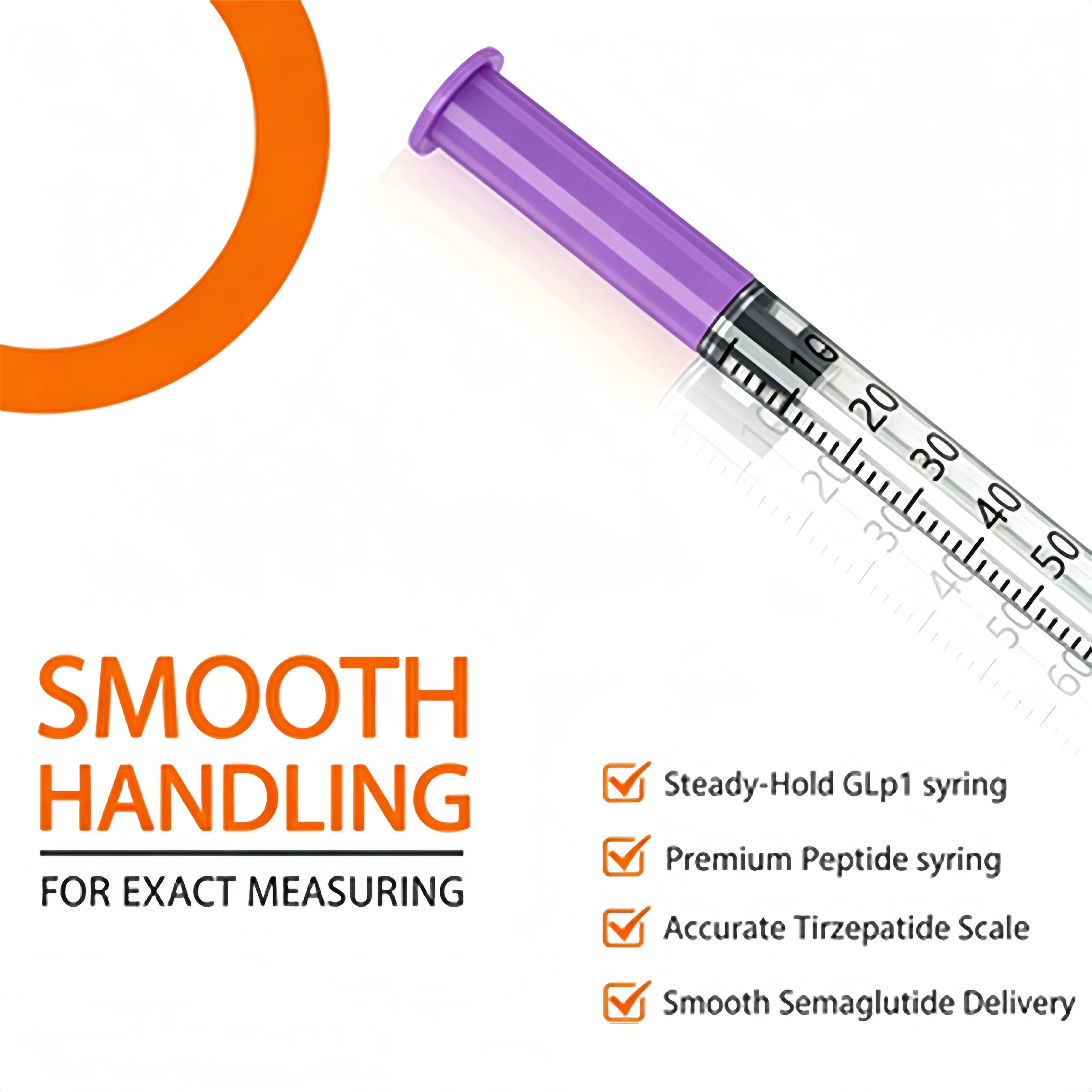 1ml 31g (6mm) Disposable Purple Plastic Veterinary Syringe, Sterile Insulin Syringe with Purple Cap and Needle, Suitable for Pets, Farm Animals, and Laboratory Use. image 5