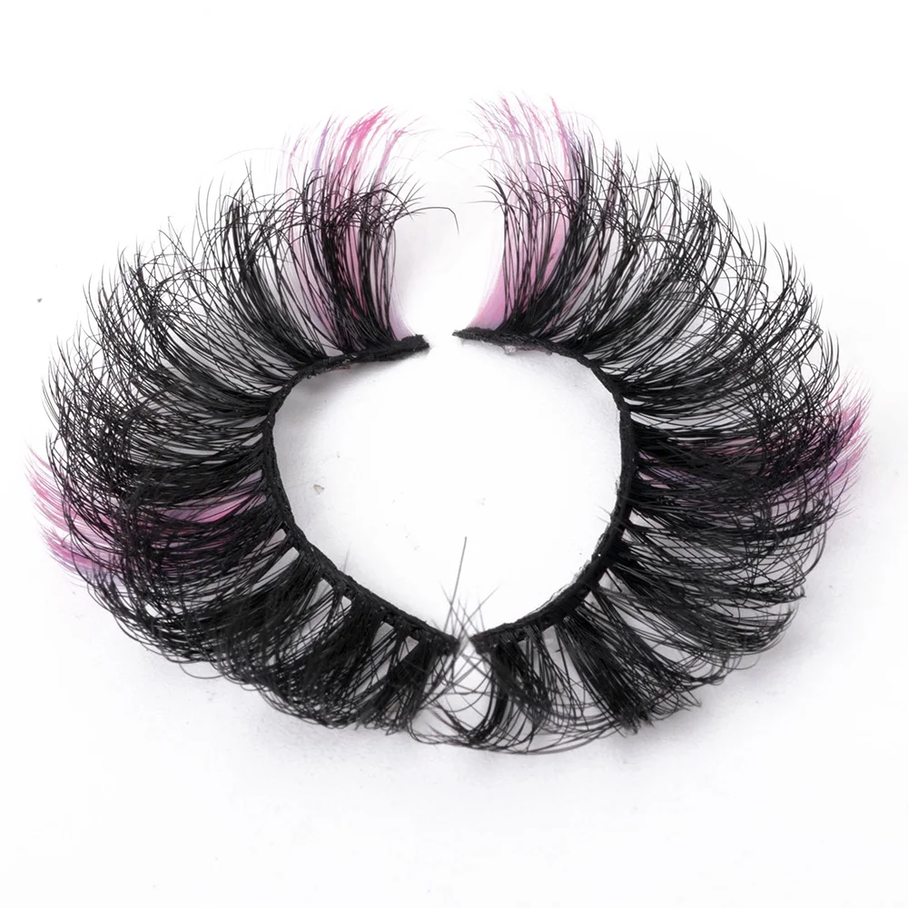 Yiernuo Color False Eyelash Fluffy Lashes Dramatic Messy Long Makeup Wholesale 3d 5d Mink Lashes Mixed Colored Faux Cils Vendors