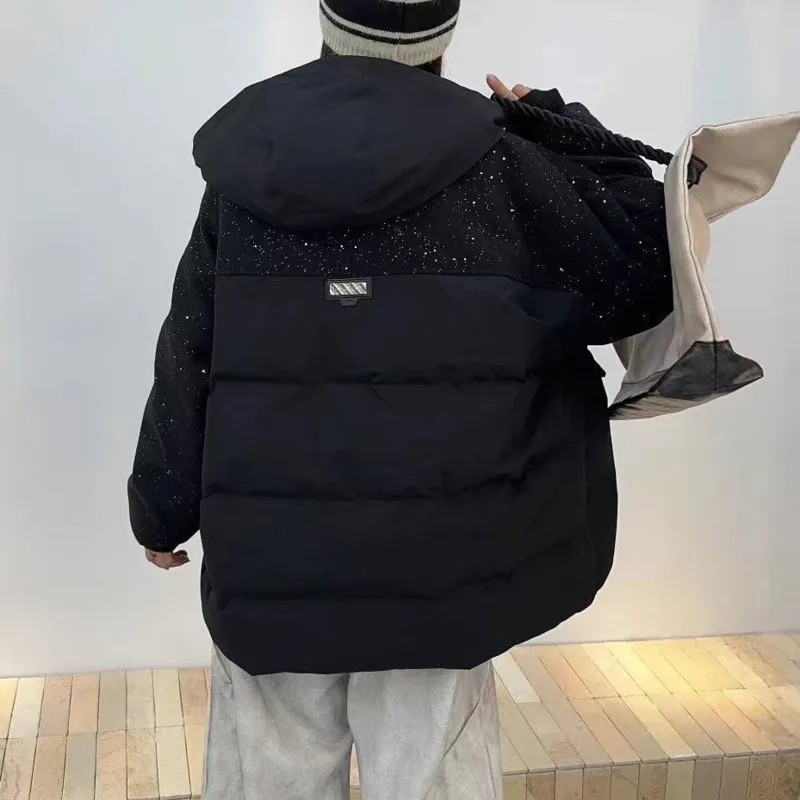 HKSH 2025 Winter New Women's Parka Coat Hooded Zipper Pockets Outdoor Windproof Elegant Stylish Tide Warm Puffer Jackets HK15130