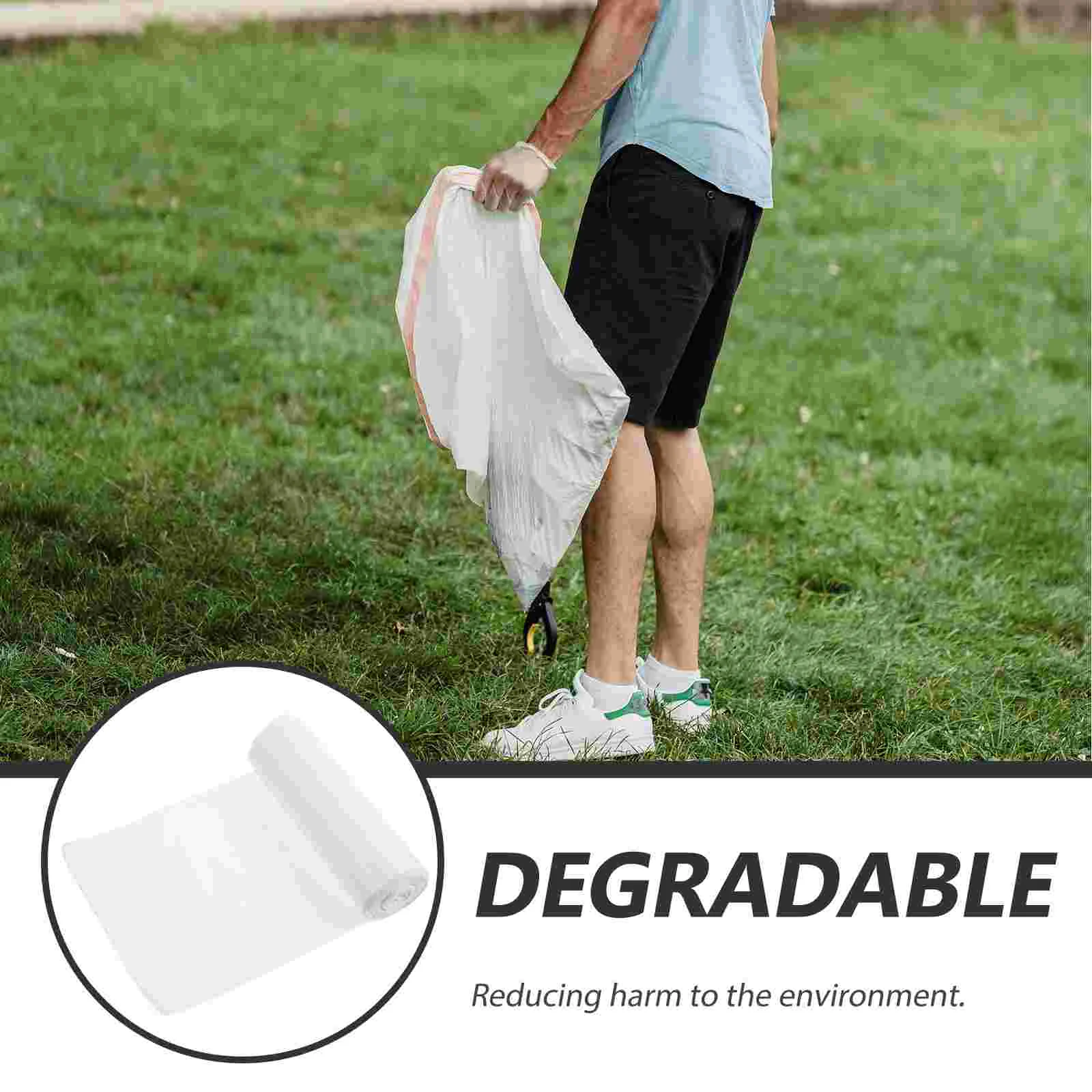 2 Rolls Biodegradable Garbage Bags Kitchen Trash Container Garden Leaves Leaf Storage Reusable Yard