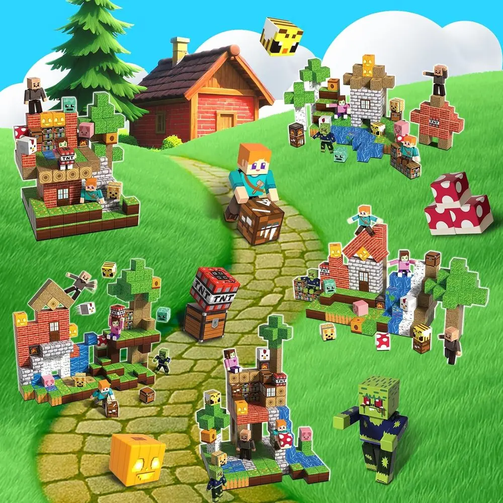 磁気ビルディングセット - 164ピースの磁気キューブ、3歳以上のお子様向け、4歳から12歳向けの教育的組み立て玩具