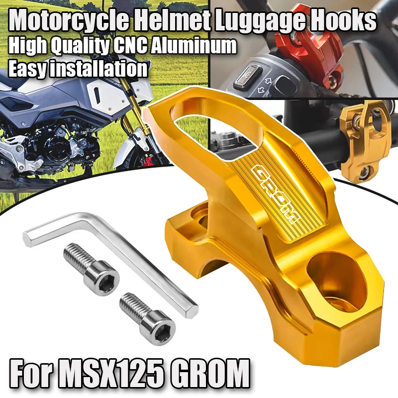 Motorcycle Brake Master Cylinder Holder Clamp Bracket Bag Hook Helmet Hanger For MSX125 Grom MSX 125 2013-2026 Accessories