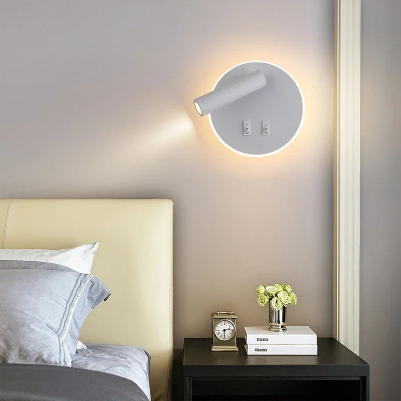 Imagem -03 - Cabeceira Lâmpada de Parede com Interruptor Duplo Rotatable Reading Light Estudo Sconce Lâmpadas Hotel Quarto e Casa 13w Ajustável