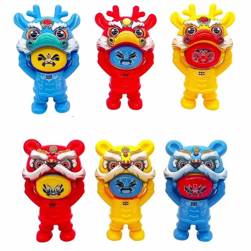 

Novelty Funny Cartoon National Tide Lion Dance Face Changing Toys Children's Fun Stress Relieving Toys Deer Face-Changing Toys