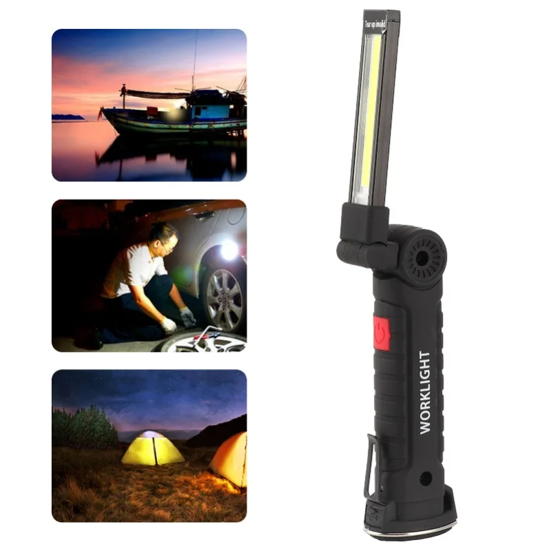 ضوء العمل COB LED مصباح أبيض قابل لإعادة الشحن فحص الصيانة مصباح يدوي للطوارئ S