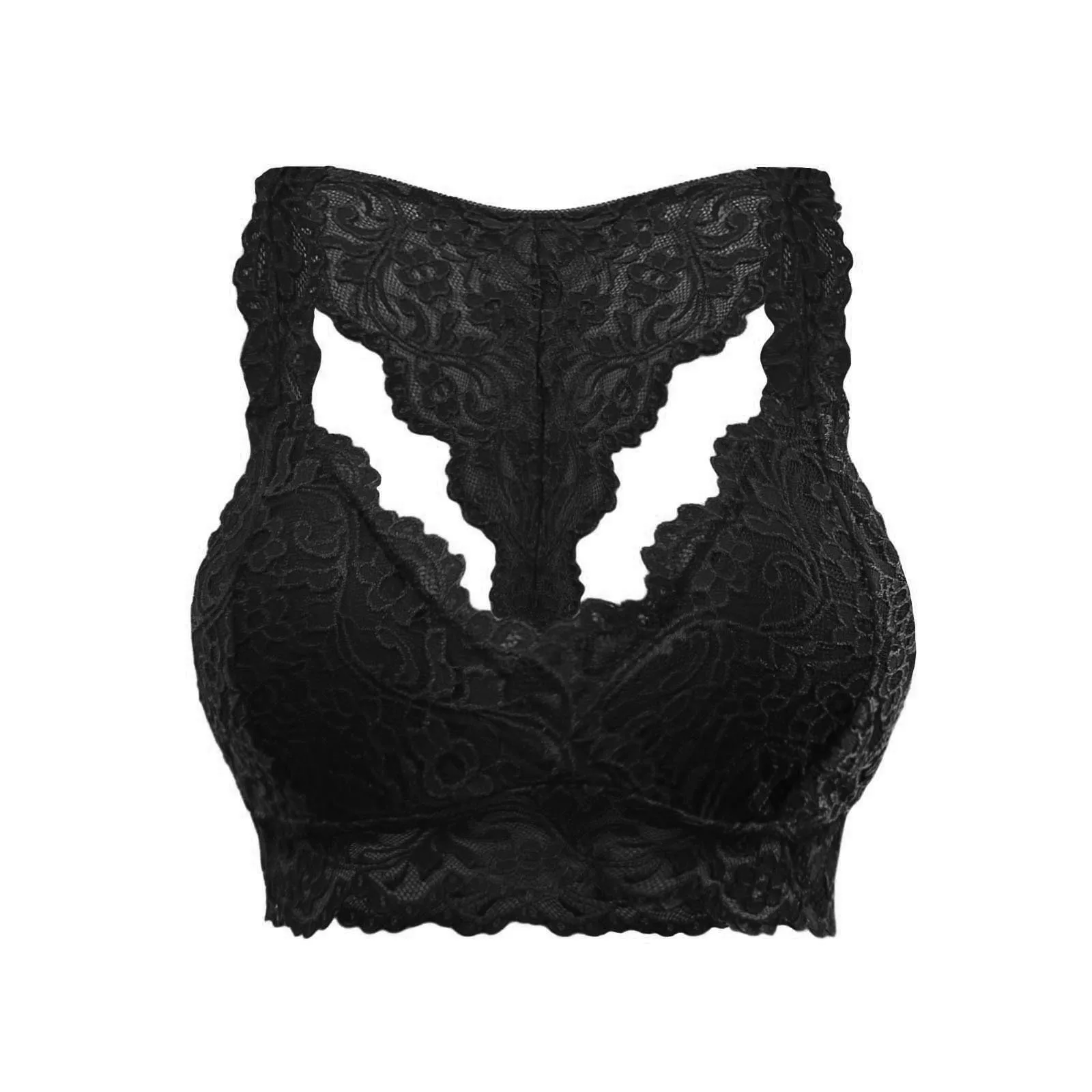 New Women Lace Bras Top Comfortable Bralette Solid Color Beauty Back Underwear Sexy Vest Female Add pad Wireless Sports Lingerie