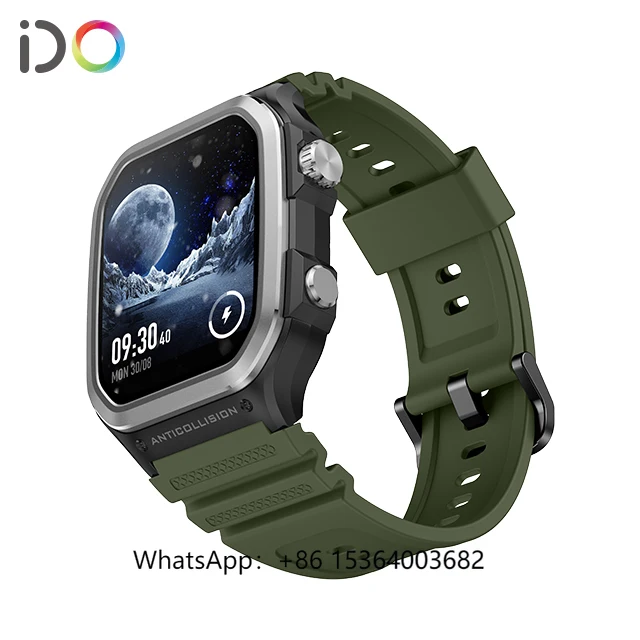 

TJXL-Men's GPS Outdoor Smart Watch 1.85 TFT Screen Fitness Tracker Featuring Fitness Barometer Weather Forecast Silicone Heart R