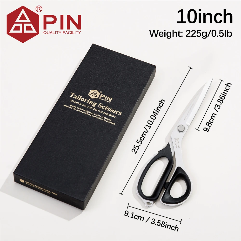 PIN Lichtgewicht Heavy Duty Kleermakersschaar 8 "10" 12 ", Premium Scherpe Mesrand Stoffenschaar voor Kleding, Leer & Kantoor