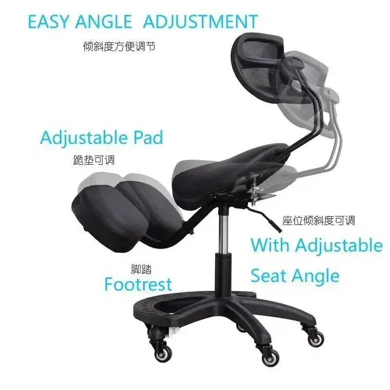 Ergonomic Kneeling Chair with Wheels for Adults and Children Home Office Stool Improve Sitting Posture Knee Computer Chair