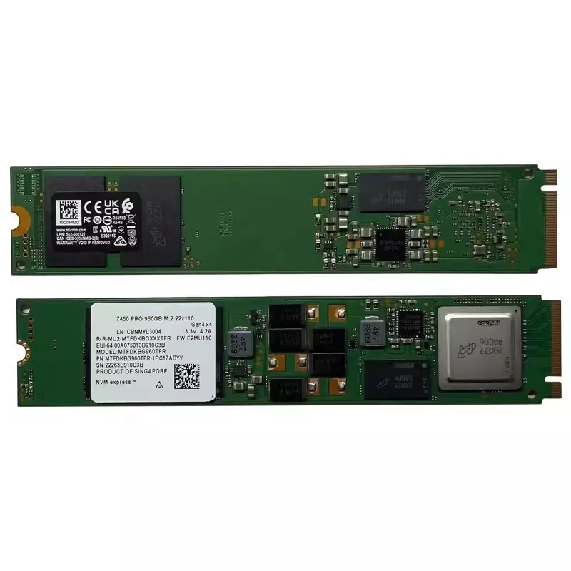 Genuine 7450 Pro 960G  Gen4 NVMe Enterprise SSD M.2 5000/1400 MB/s R/W 735K/160K Original