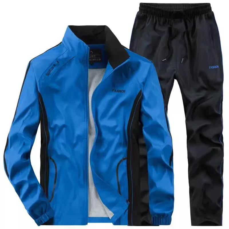 Men`s Sportswear Spring Autumn Joggers Running Tracksuit 2 Piece Sets Sports Suit Jacket+Pant Sweatsuit Male Basketball Clothing