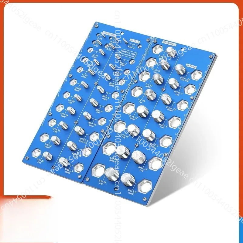 2 in 1 Nut and Bolt Thread Checker 38 Holes Bolt Size Thread Identifier Gauge Standard Metric Bolt Nut Gauge ,검사용나사게이지
