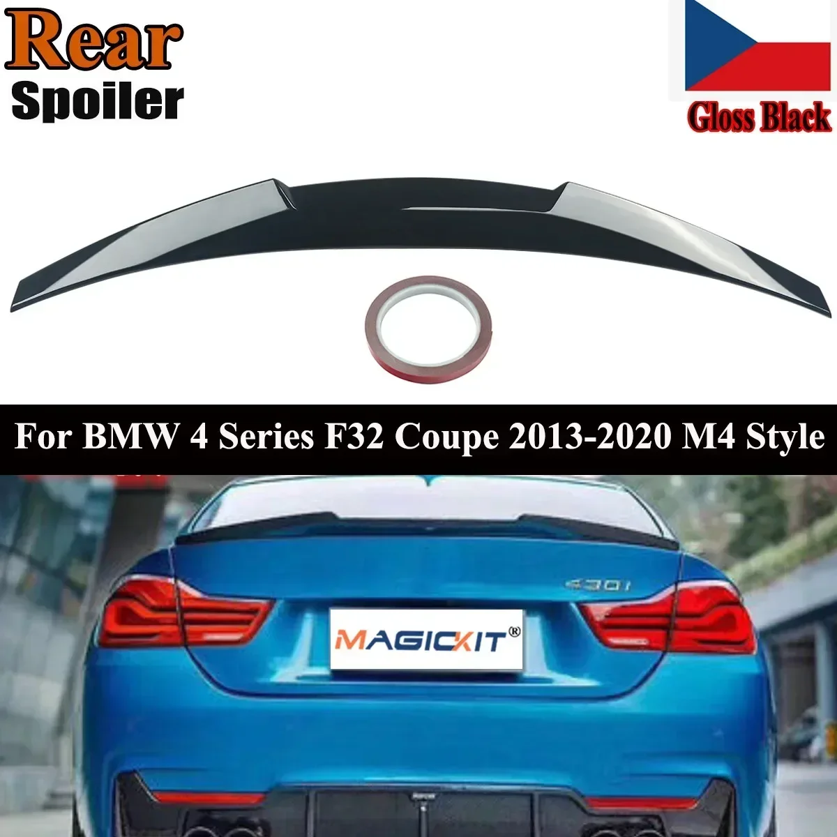 MagicKit 2014-2020 For BMW F32 4 SERIES M4 Style Glossy Black Trunk Spoiler Lid