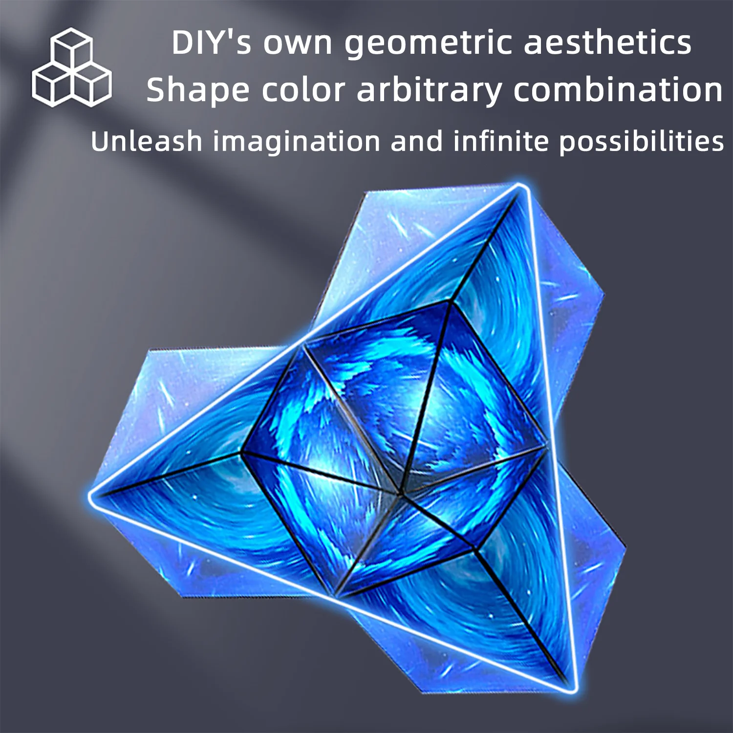 Juguete de rompecabezas de bloques de descompresión tridimensionales y versátiles, fuerza magnética infinita geométrica 3D para niños