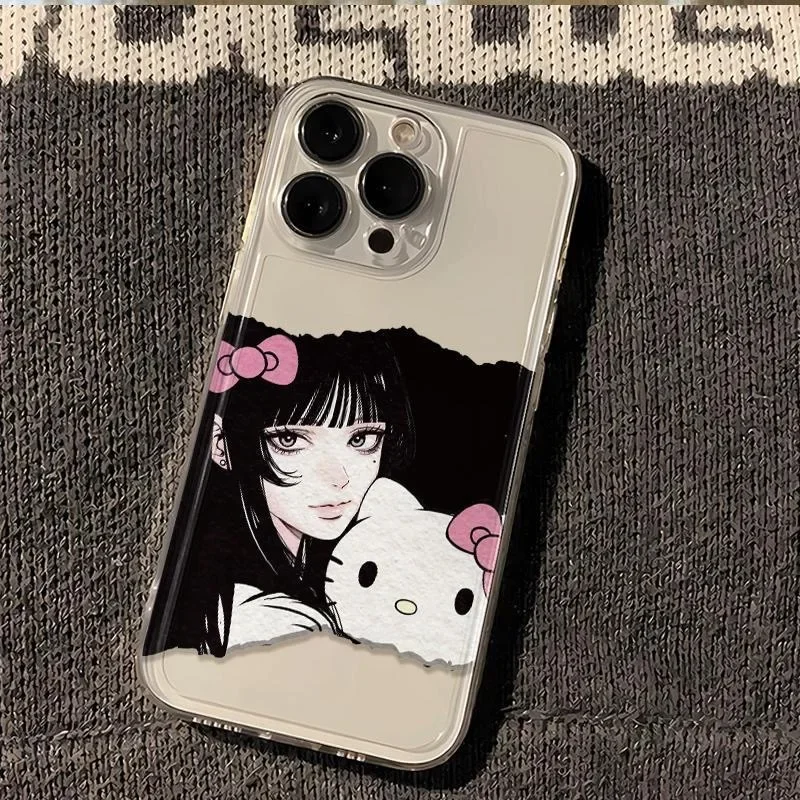 Sanrio Hello Kitty Japan Tomie Kawakami Girl INS Phone Case For iPhone 15 14 13 12 11 Pro Max XR XS Max 7 8 Plus MINI Y2K Cover