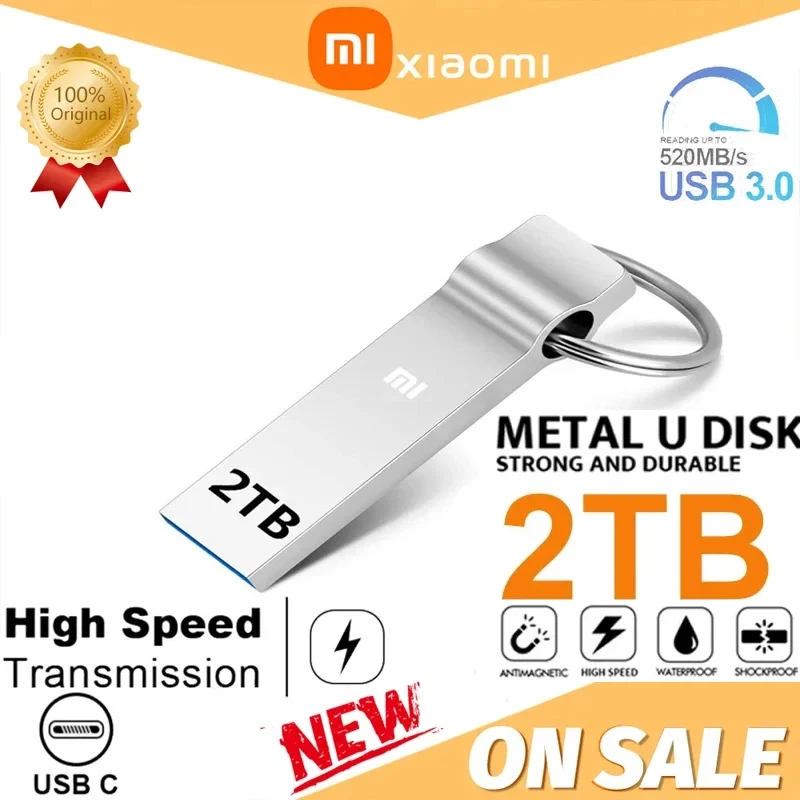 Оригинальный флэш-накопитель Xiaomi, USB 3,0, высокоскоростной портативный USB-диск объемом 1 ТБ, металлические флэш-накопители, аксессуар, адаптер