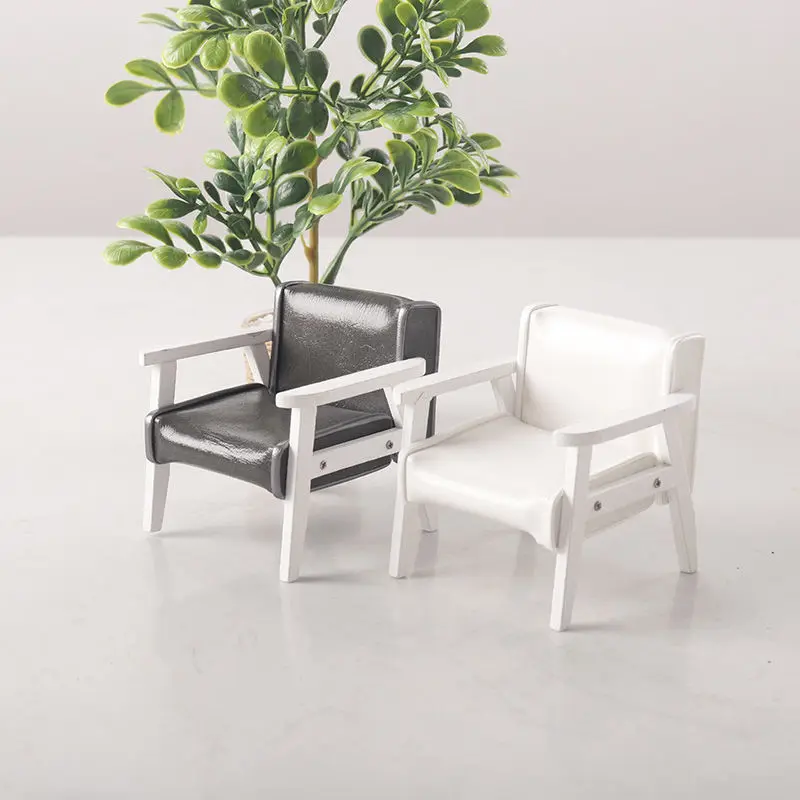 

1:12 Dollhouse Mini Leather Sofa Chair Miniature Model Food Hand DIY Home Decor Scale Life Scene Decoration Figurines