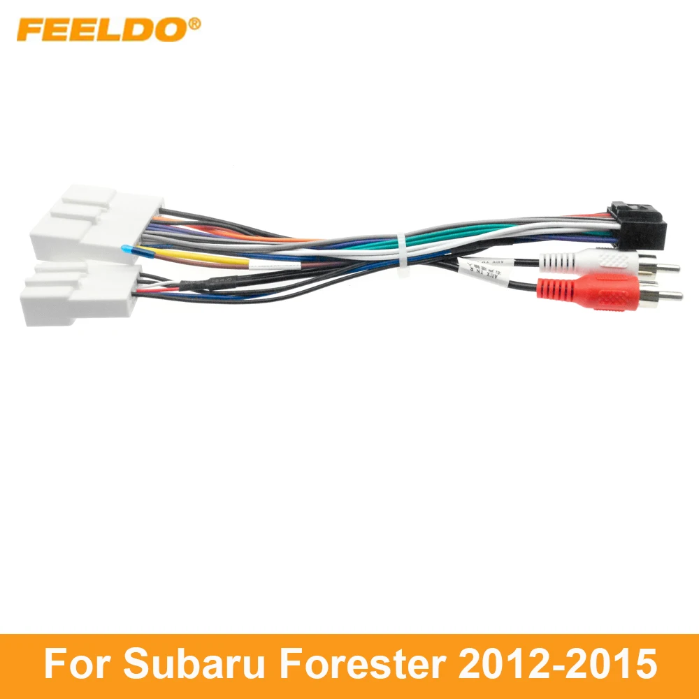 FEELDO Car Audio 16pin Wiring Harness Wire cable For Subaru Forester (2012-2015) Stereo Installation Wire Adapter