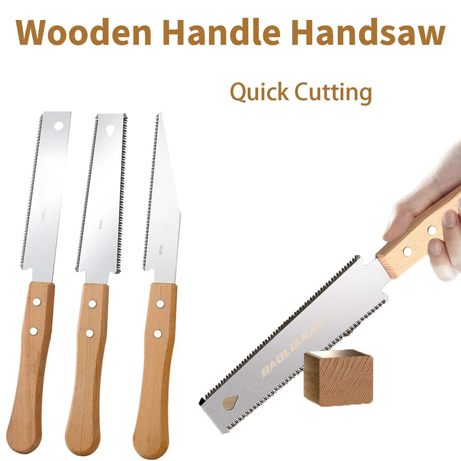 Japanese Style Small Hand Saw Non-slip Wooden Handle Handsaw Flexible Saw Pull Saw Flush Cut Saw Woodworking Cutting Tool