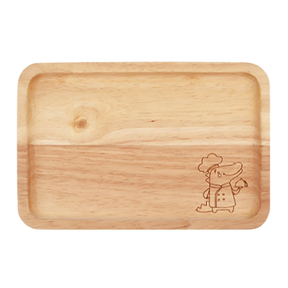 

Solid Wood Bread Tray Tea Serving Food Storage Snack Coffee Table Decorative Vintage Rectangular Rubber Wood Small Crocodile