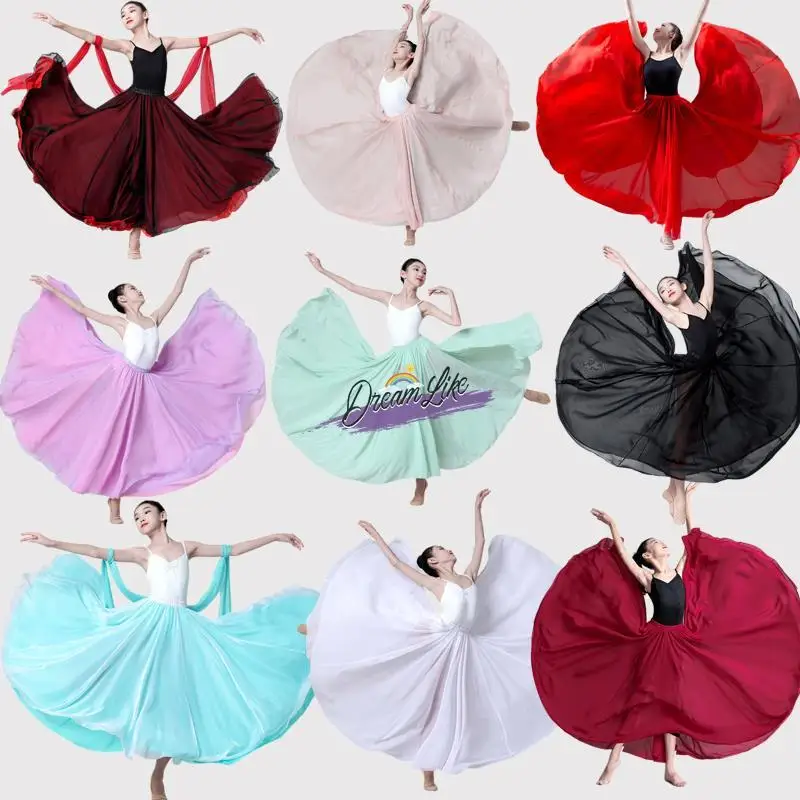 

Children's Dance f Skirt Large Swing 720 Deee New Wanjiang Dance Performance Costume Classical Dance Practice Long Skirt
