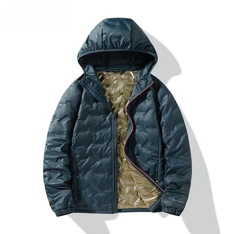 

Autumn Winter Lightweight Climbing Down Jacket Men Women Graphene Warm Solid Color Hooded Coat Outdoor Hiking Camping Jackets