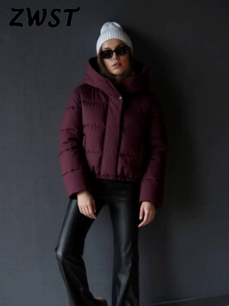 

Casual Solid Hoodie Coats Women Fashion Full Sleeve Single Breast Thicken Loose Warm Coat Female 2025 Autumn Winter Lady Jacket
