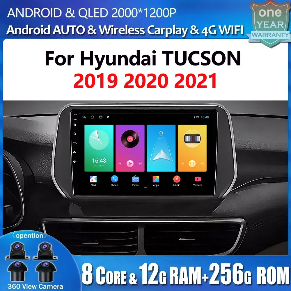 

Android 14 For Hyundai TUCSON 2019 2020 2021 Auto Wireless Carplay Car Radio Multimedia Head Unit GPS Navigation 4G WIFI Stereo