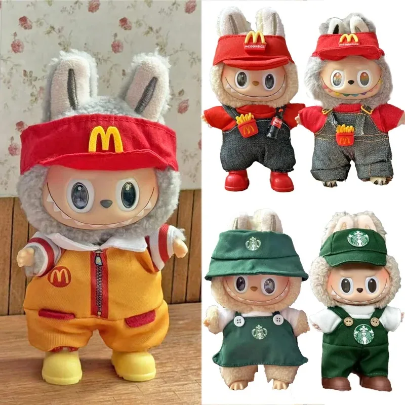 لدمية لابوبو ملابس العمل الوجبات السريعة المقلية كولا مجموعة الزي الملابس موضة أحذية القهوة الملابس الجلوس سلسلة الحفلات الملحقات