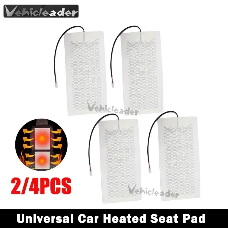 2/4pcs 12V Universal Car Seat Heater Covers Pad Carbon Fiber Car Auto Seat Heat Pad Round Switch Cushion Mat Winter Warmer