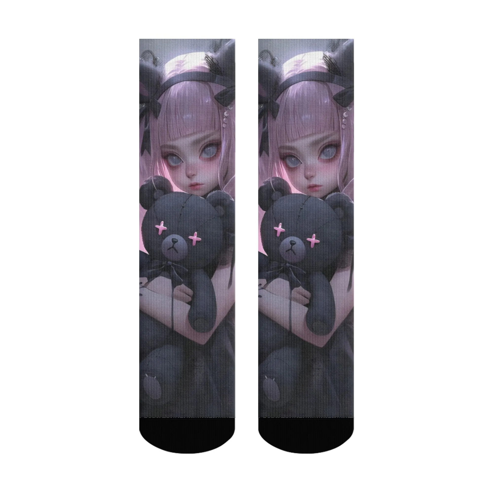 

Носки с милым куклом и мультяшным принтом для девочек-медведей, новинка в стиле Харадзюку, забавные носки Happy, унисекс, сумасшедшие трендовые носки в стиле хип-хоп, праздничный подарок