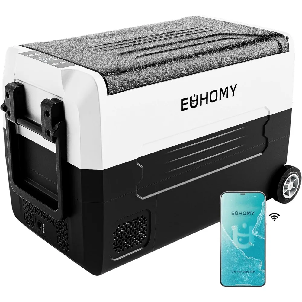 

12 Volt Refrigerator, 48QT(45L) 12V Fridge, Electric Cooler 12/24V DC 120-240V AC -4℉~68℉, 12V Freezer Removable Divider, Car F