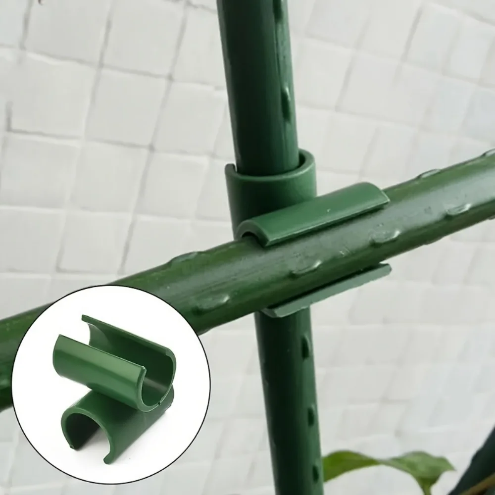 50 Pieces of 11mm Plant Support Connectors, Practical Fixed Cross Clips for Plant Transplanting, Garden Frame Pole Connectors, Suitable for Garden and Courtyard Planting Tools