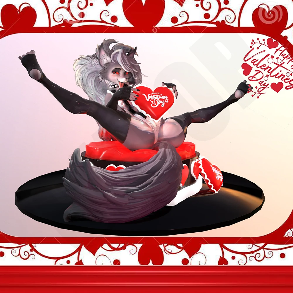 

1/24 3d Print Model Kit Sexy Fox Happy Valentine's Day Resin Figure Model Kit DIY Miniature Reduction Statue Unpainted Kit Toys