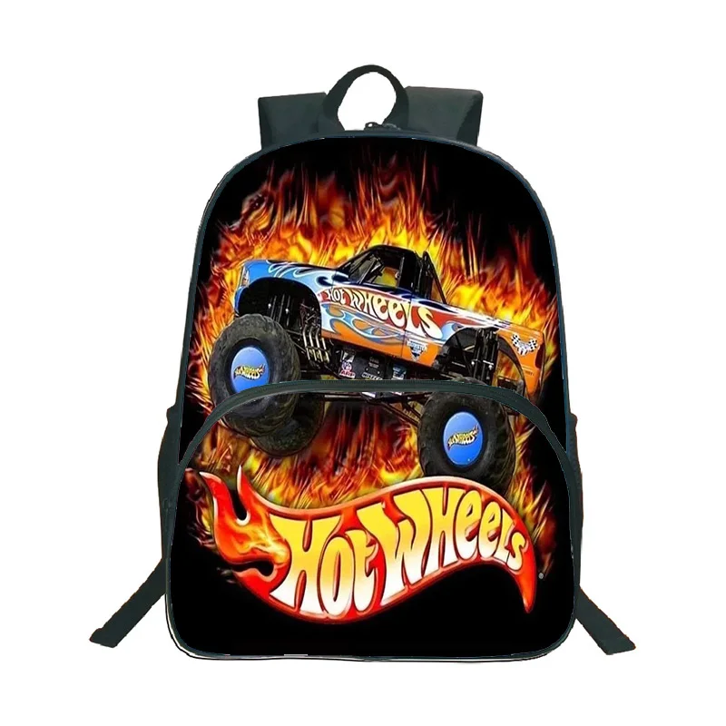 

New Game Hot Wheels Cars Student Print Backpack Child Casual Pattern Schoolbag 16inch Wearable Hiking Knapsack Custom Backpacks